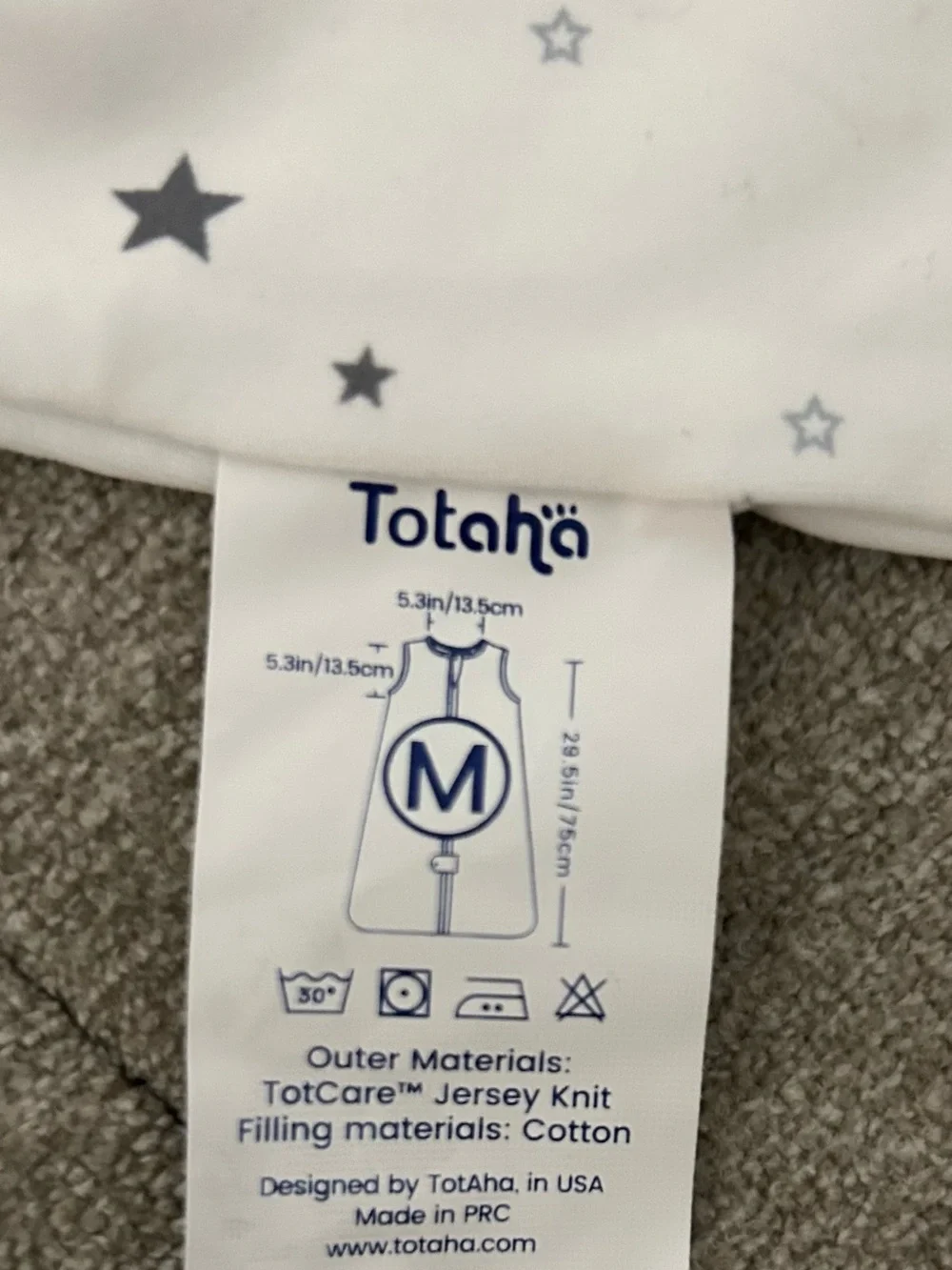 White Star-Print Sleeveless Baby Sleep Sacks-set of two plus laundry bag